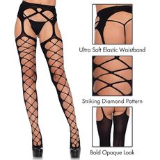 Ciorapi Diamond Net Leg Avenue Negru