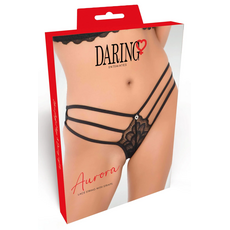 Lenjerie Daring Intimates Lace String with Straps Negru