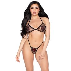 Tanga Leg Avenue All Heart Fishnet - detaliu fata