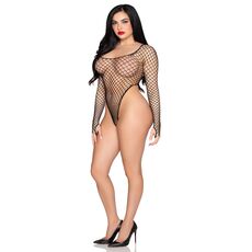 Body Leg Avenue 89377 Silhouette Negru - detaliu material plasa