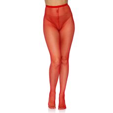 Dresuri plasa rosii Leg Avenue 9001 detaliu plasa romboidala rosie, nailon 100%, model lifestyle purtare dresuri plasa rosii sexy