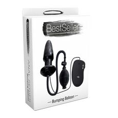 Dop anal gonflabil vibratii Bumping Balloon Toyz4Lovers 11 cm negru - vedere frontala