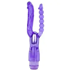 Vibrator Dublu anal si vaginal, 25cm, violet