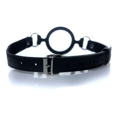 Knebel O-ring Gag, vedere din unghi cu inelele metalice de prindere a curelei vizibile