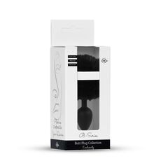 Plug Silicon cu Coada Jewellery Bunny Tail Black, cutia B-Series alaturi de produs