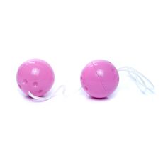 Bile Vaginale Duo Balls Purple, bile Geisha duble conectate prin snur de recuperare