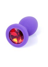 Plug anal B-Series silicon mov cu cristal rosu - vedere de sus