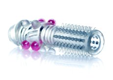 Stimulator Penis Sleeve cu bile si Tepi sex toy B-Series calitate premium
