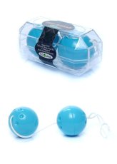 Bile Vaginale Duo Balls Albastru, cutie originala cu ambele bile si snurul de recuperare
