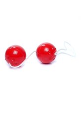 Bile Vaginale Duo Balls Rosii, bile Geisha duble conectate prin snur de recuperare