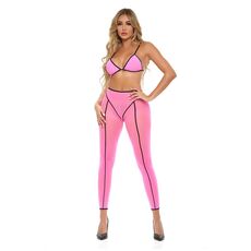 Set Lenjerie Pink Lipstick Lingerie Double Vision Roz