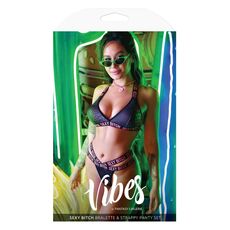 Set Lenjerie Fantasy Lingerie Sexy Bitch Print Reptila Negru