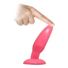 Dop anal roz TPE moale 15cm baza larga ventuza maner manual