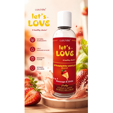 Ulei masaj si Gel Masaj Lubrifiant Nature Body Let's Love Capsuni Vanilie, 100 ml