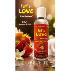 Ulei masaj si Gel Masaj Lubrifiant Nature Body Let's Love Capsuni Vanilie, 100 ml