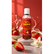 Ulei masaj si Gel Masaj Lubrifiant Nature Body Let's Love Capsuni Vanilie, 100 ml