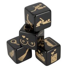 Set 4 Zaruri Pozitii sexuale - Dice Set Pack - Black/Gold