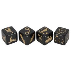 Set 4 Zaruri Pozitii sexuale - Dice Set Pack - Black/Gold