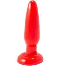 Dop anal conic rosu TPE moale baza larga ventuza maner
