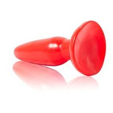 Anal plug rosu TPE 15cm detaliu textura varf conic