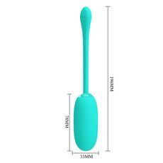 Ou vibrator Pretty Love Julius aqua, vedere frontala, suprafata neteda ABS silicon turcoaz