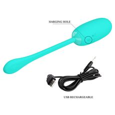 Pretty Love Julius ou vibrator, ambalaj cutie turcoaz, fata cutie cu specificatii 12 functii
