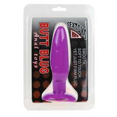 Anal plug conic TPE violet 13.5cm diametru 4cm baza ventuza vedere principala