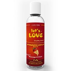 Nature Body Let's Love Massage Glide 100ml flacon detaliu capsuni-vanilie