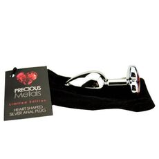 Precious Metals Heart Shaped Silver husa depozitare snur inclusa