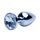 Dop Anal Metal Precious Metals Argintiu Large - vedere completa cristal transparent