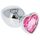 Plug anal Toyz4Lovers Heart Jewel, cristal roz in forma de inima, vedere din unghi