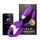 LELO Mahana Originals, masajor pentru cupluri violet, alaturi de aplicatia LELO pe telefon si cutia originala