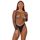Bodystocking plasa Lace by LJ cu maneci lungi, Negru, vedere din fata