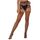 Ciorapi Lace by LJ cu bretele si sclipici Rhinestone, Negru, vedere din fata
