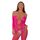 Bodystocking Lace by LJ cu snur in fata, Fucsia, vedere din fata