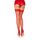 Ciorapi Autofixanti Fishnet cu Cusatura Rosu Leg Avenue