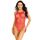 Bodysuit Fishnet Net Snap Crotch Tank Rosu Leg Avenue, vedere fata