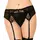 Queen Lingerie Set Portjartier cu Dantela Negru, vedere fata