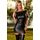 Rochie Wetlook Neagra cu Tinte Pr0104 Provocative, vedere fata, decolteu cu tinte