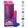 Dildo vibrator realist Ombre Hombre CalExotics roz-albastru, infografic 10 functii si reincarcare USB
