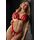 Set sutien si chilot cu volanase si decupaje peek-a-boo Daring Intimates rosu, vedere din fata