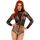 Body fishnet cu dantela Leg Avenue negru, vedere din fata