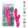 Vibrator rabbit Foreplay Frenzy Pucker CalExotics roz, cutia si produsul cu iconite de functii