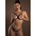 Set sutien cu cupe deschise si chilot crotchless cu barete Daring Intimates negru, detaliu inel auriu chilot