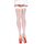 Ciorapi portjartier albi Leg Avenue Sheer Backseam Stockings 20 denier, vedere frontala, cusatura la spate vizibila, banda opaca cusuta la varf, transparent 100% nailon marime S-L