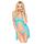 Set Babydoll cu Chilotei tip String Penthouse After Sunset - Turqoise - vedere frontala