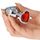 Butt Plug Anal Toyz4Lovers "Red Heart Jewel" 7 cm - Argintiu - vedere frontala