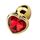 Butt Plug Anal Precious Metals "Heart Shaped Gold" 7,5 cm - Galben