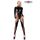 Salopeta Neagra cu Insertii Transparente GoGo Jumpsuit Saresia - Negru