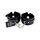Catuse cu blanita, Bound to Please, Furry Plush Wrist Cuffs, Negru